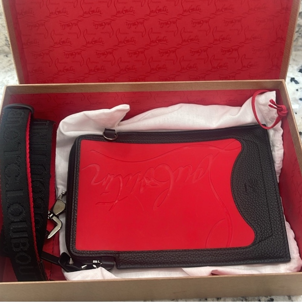 Christian Louboutin Red and Black Crossbody Bag